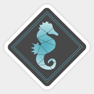 Stylish Seahorse Low Poly Art Sticker